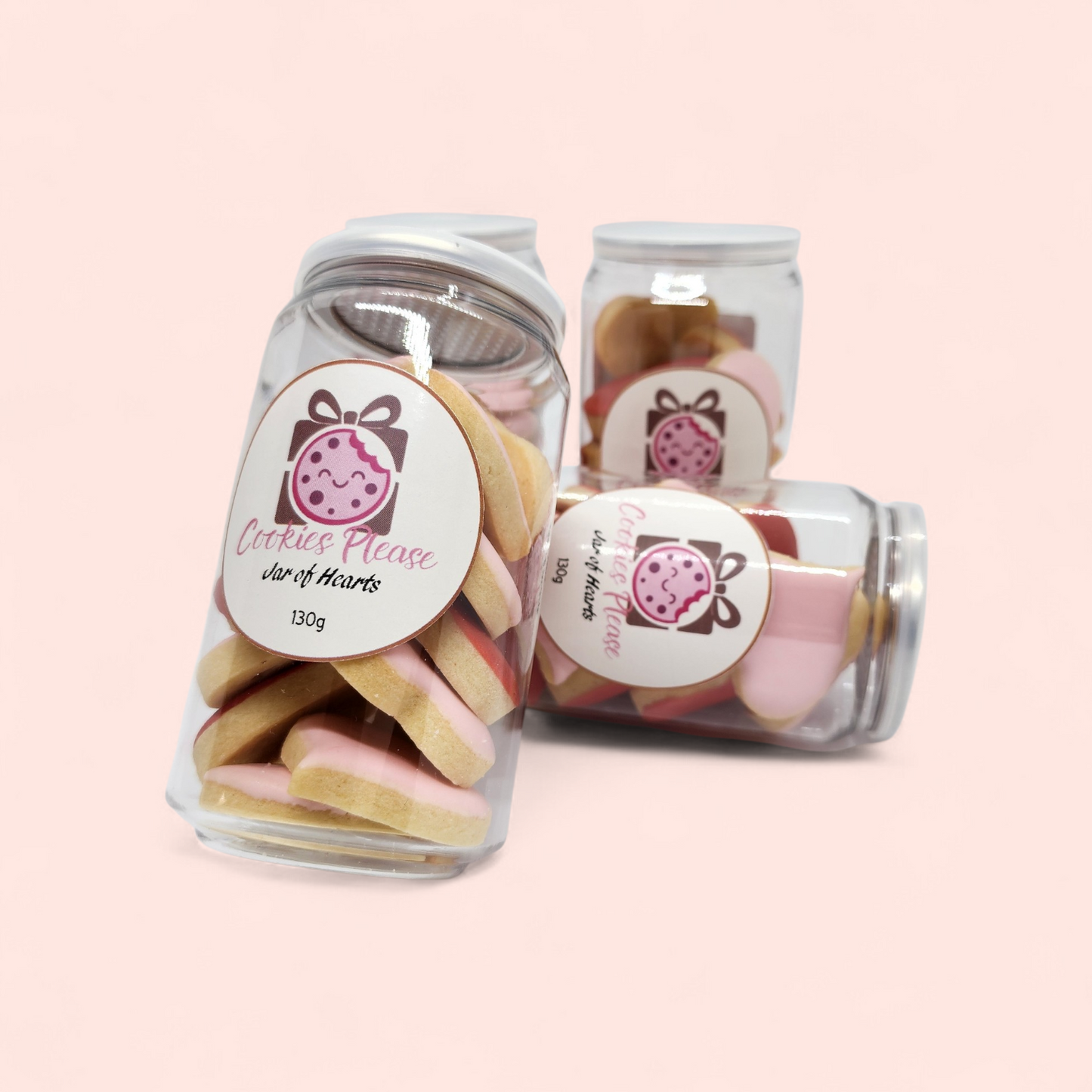 Cookies Please jar of heart cookies with royal icing