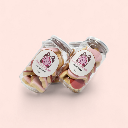 Jars of Cookies Please's mini heart shaped cookies