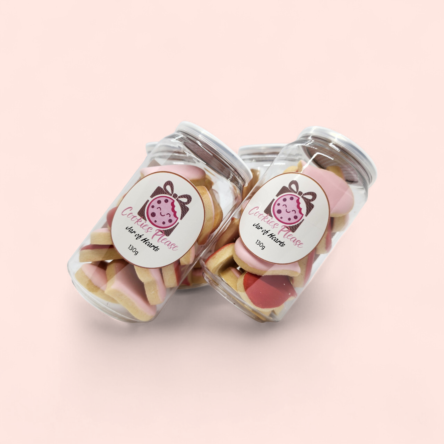 Jars of Cookies Please's mini heart shaped cookies