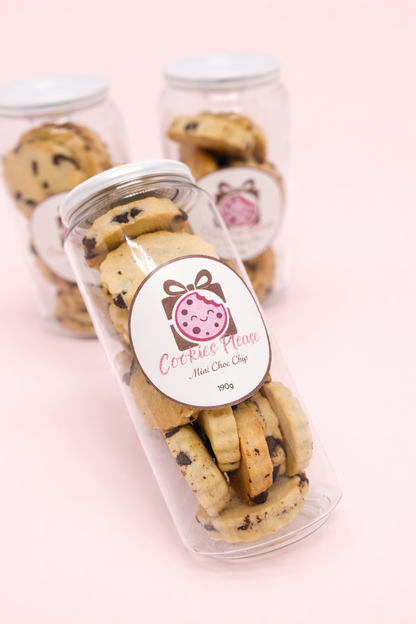 mini dark choc chip cookies